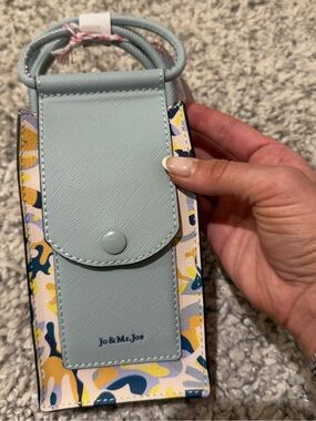 Jo & Mr. Joe Light Blue Floral Crossbody Phone Bag NWT